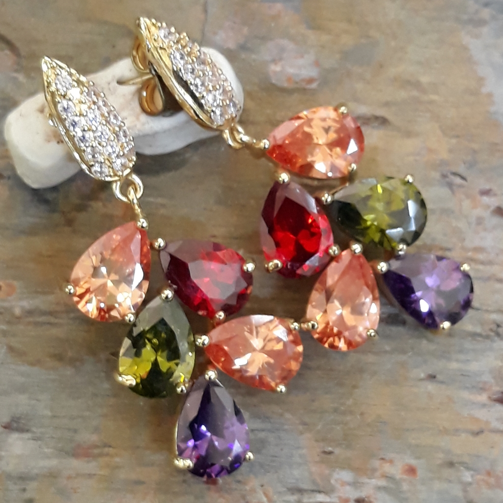 MultiStone Goldplated Earrings